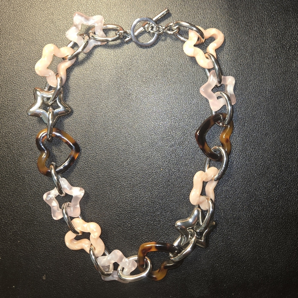 Coach Silver and Pink Star Necklace - Picture 3 of 3